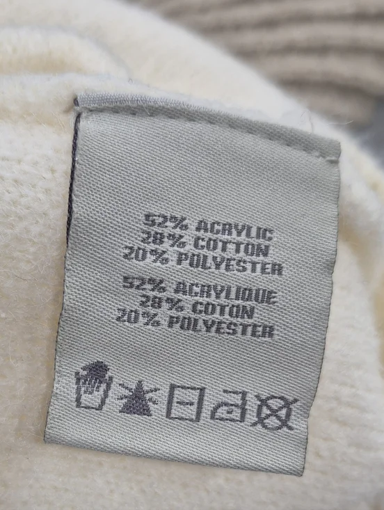 Charlie Paige turtleneck sweater women's small cream beige colorblock fringe - Picture 10 of 12